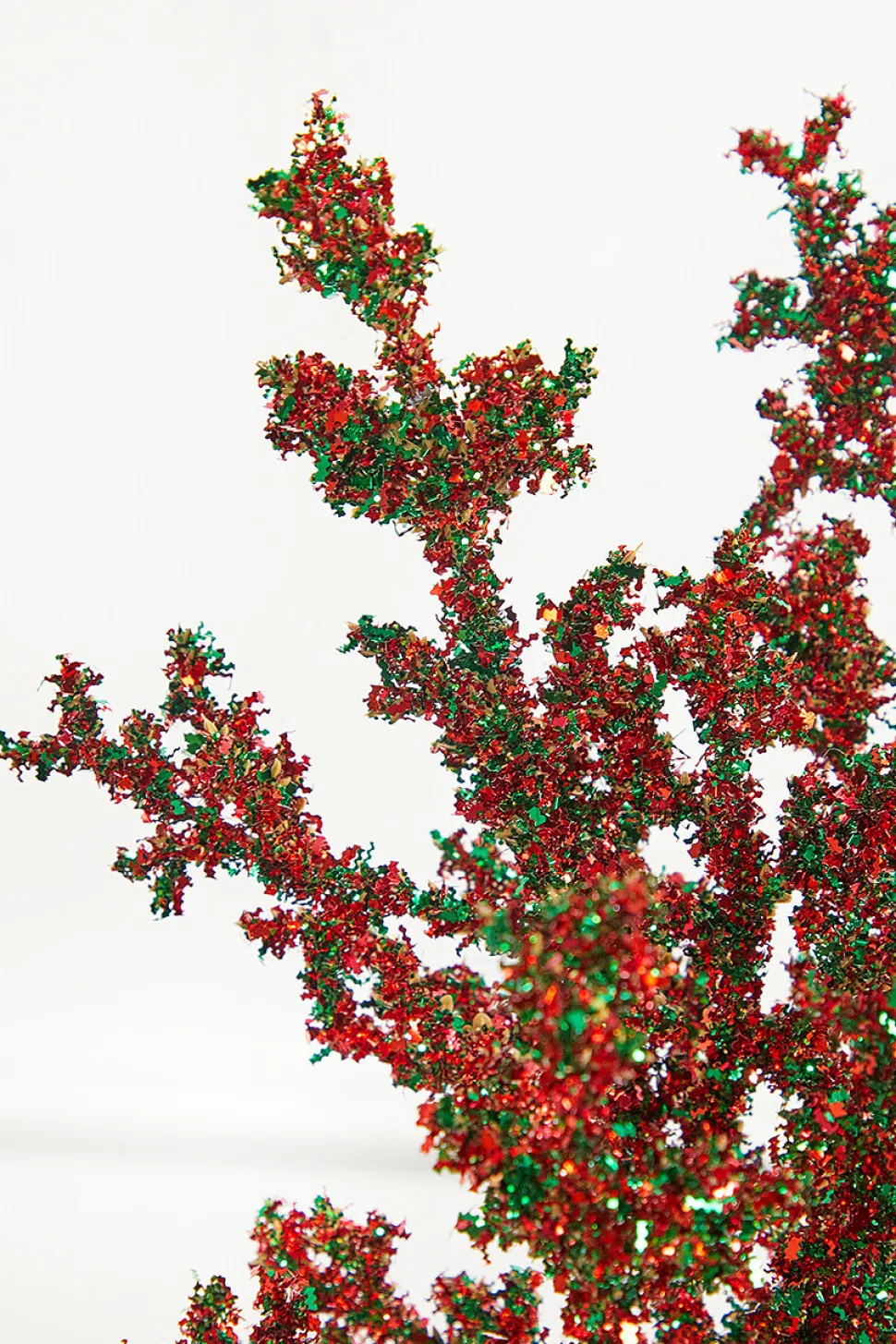 29" Red & Green Glitter Berry Spray