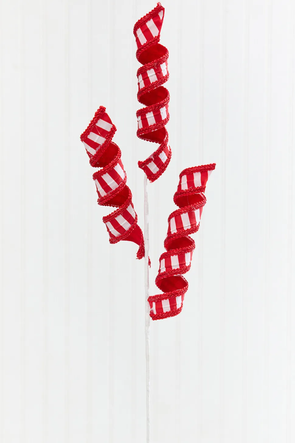 28" Red & White Stripe Curly Spray