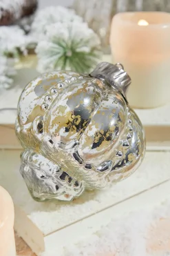 4.5" Regal Beaded Elizabethan Mercury Glass Ornament