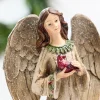12" Resin Angel with Cardinal