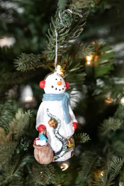 3” Resin Birch Snowman Ornament