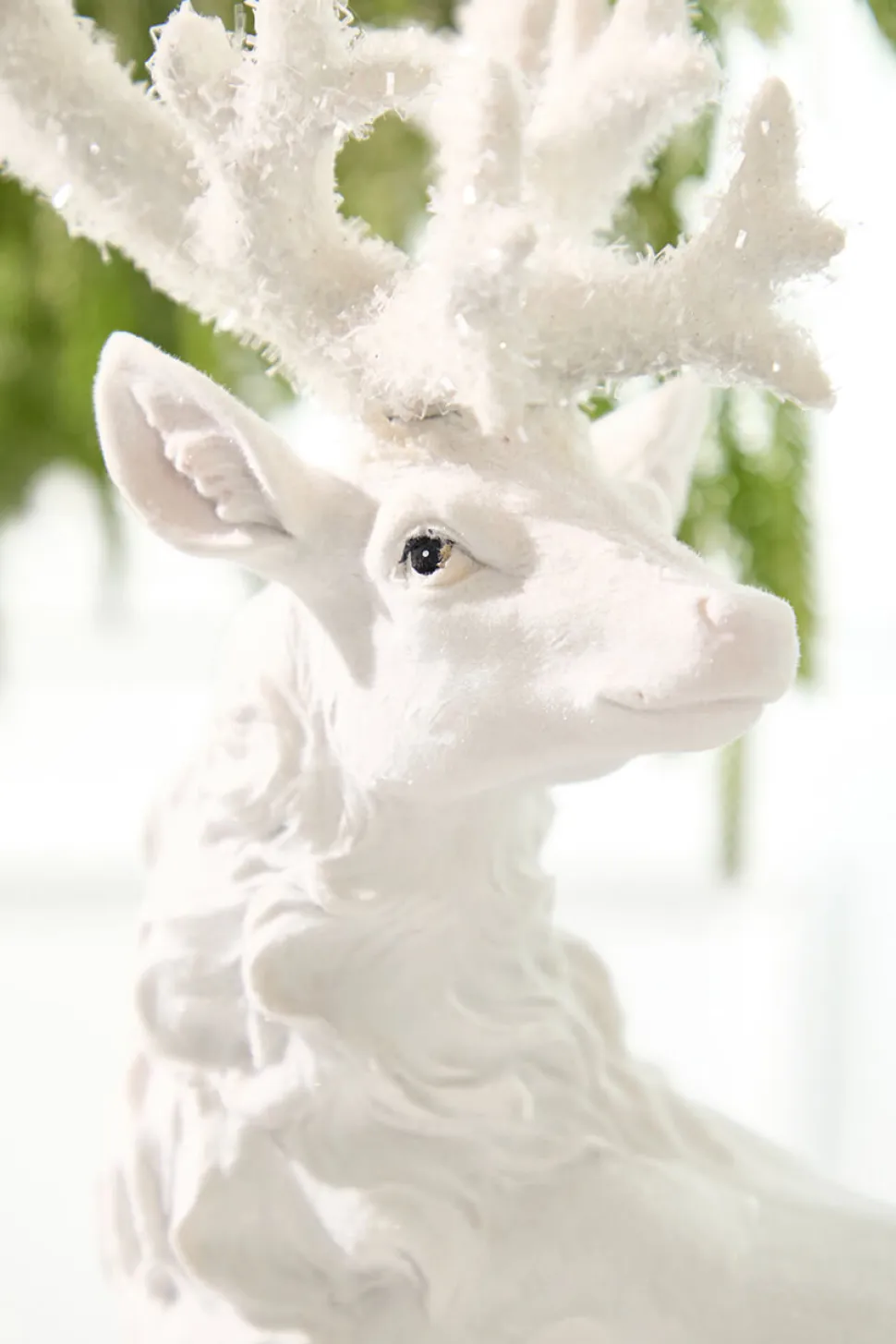 20.5" Resin Frozen Forest Flocked Deer