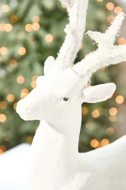 Resin Frozen Forest Flocked Deer