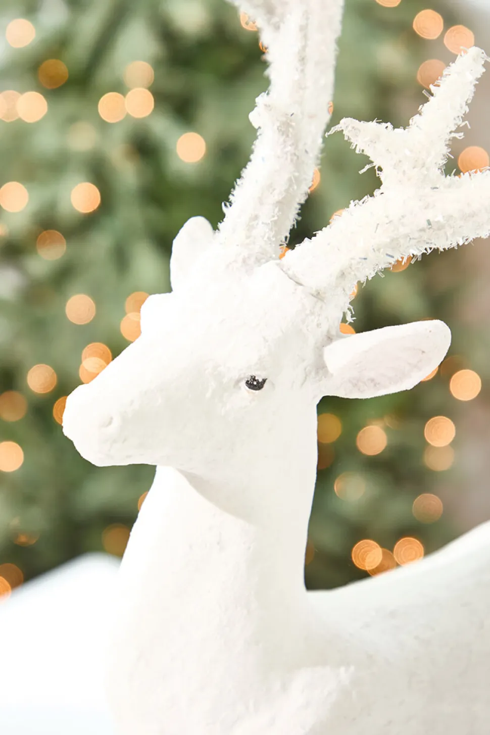 Resin Frozen Forest Flocked Deer