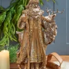 15.5" Resin Highlands Santa with Deer