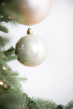 3.1” Shiny/Matte Pearl Shatterproof Ornaments - Set of 6