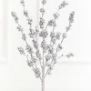 26" Silver Glitter Berries Spray