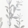 30" Silver Glitter Eucalyptus Spray