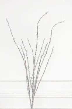 40" Silver Glitter Twig Branch