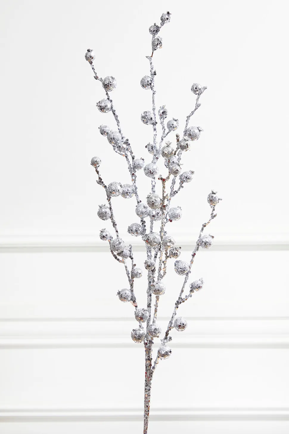 30” Silver Pomegranate Glitter Spray