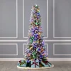 7' Slim Snow Kissed Pine Tree with 250 Multicolor LED Lights