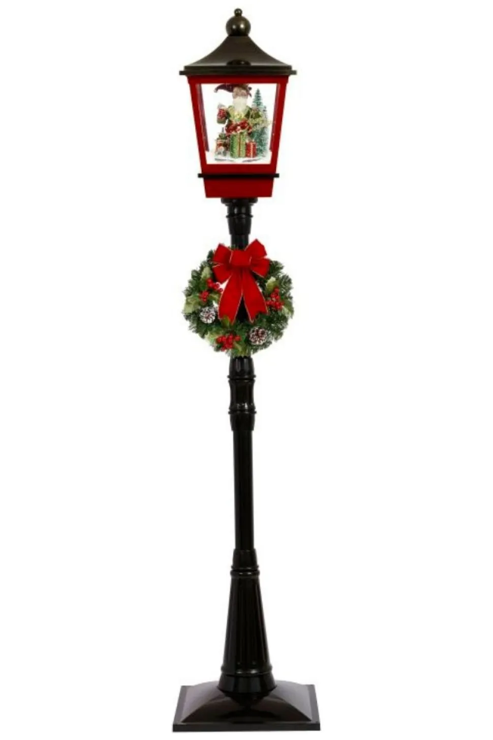 72" Snowing Lamp Post with Elf and Gift Boxes - Mark Roberts