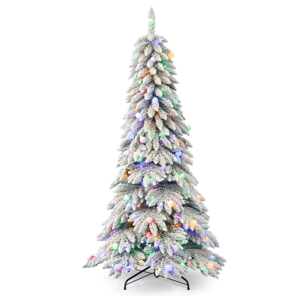 6.5' Snow Kissed Pine Tree with 350 Multicolor LED Lights