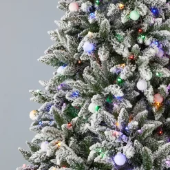 6.5' Snow Kissed Pine Tree with 350 Multicolor LED Lights