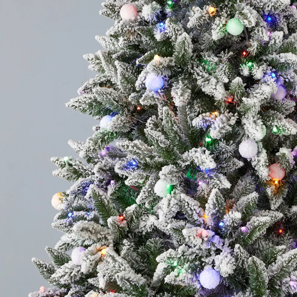 6.5' Snow Kissed Pine Tree with 350 Multicolor LED Lights