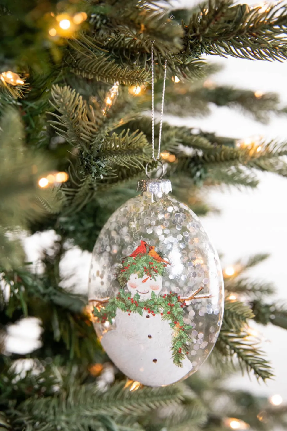 5” Snowman Family Glass Ornament
