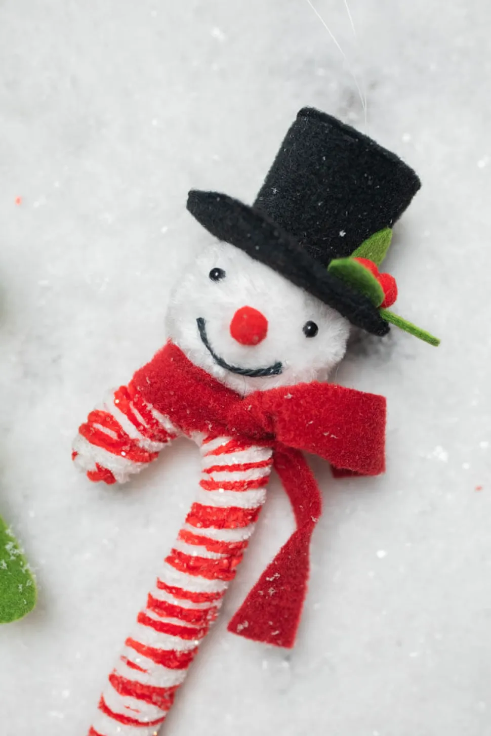 11” Snowman Ice Candy Cane Large Ornament