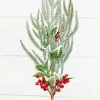 27" Snow Pine Berry Spray