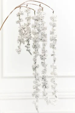 25" Snowy Hanging Berry Branch