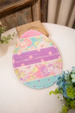 12" Striped Pattern Easter Egg