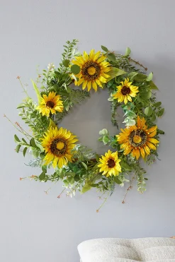 24" Sunflower Mixed Wreath
