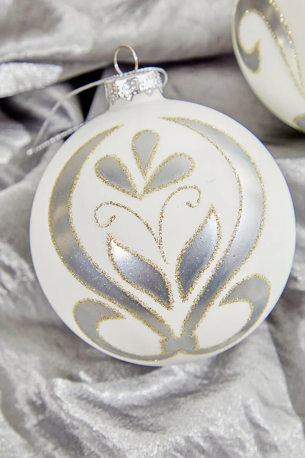 4" Swirl Holiday Ball Ornament