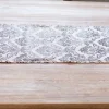 Taupe Printed Velvet with Fur Trim Table Runner (15"x72")