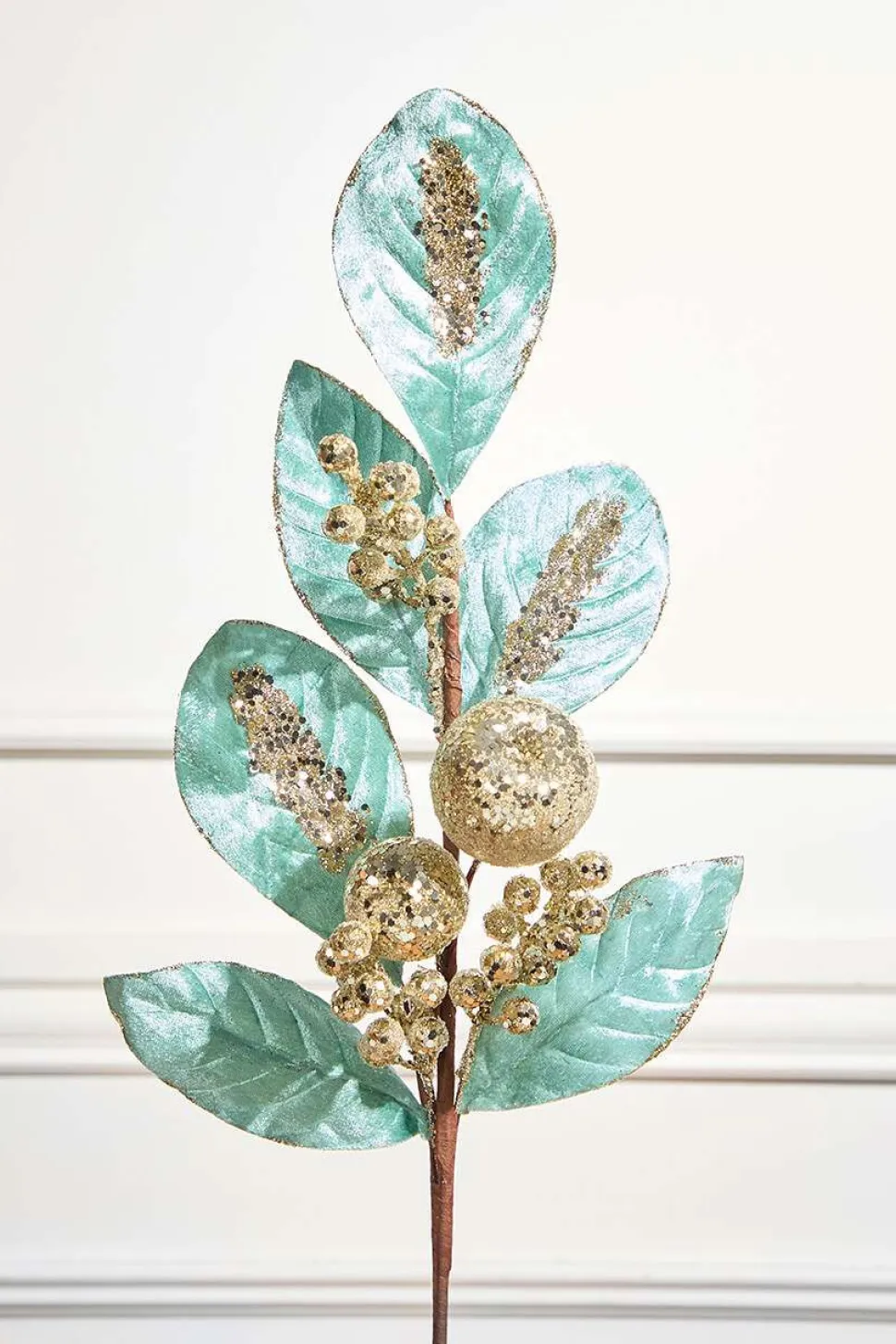 25.5" Teal Velvet Berry Spray