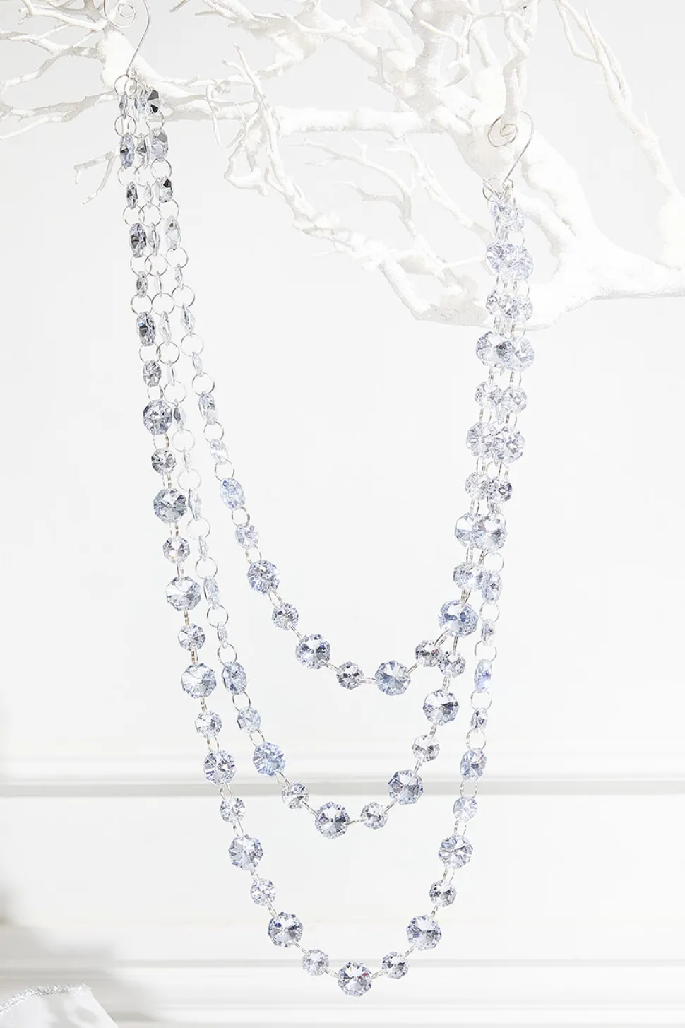 Triple Bead Silver Garland Ornament