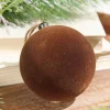 4" Velvet Flocked Ornament - Brown