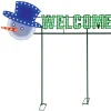 36" Welcome Yard Sign - Snowman Face - Red/Green/Pure White with 162 Lights