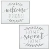 19" White and Grey Metal Enamel Wall Decor