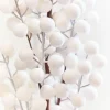 33" White Flocked Berry Spray