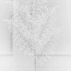 35" White Glitter Fern Spray