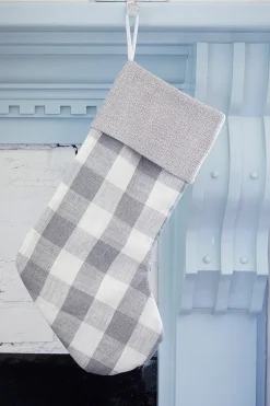 White & Gray Checkered Stocking