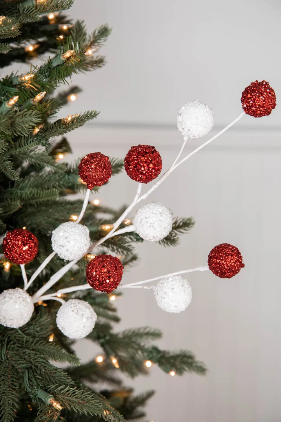 30” White & Red Ball Stem