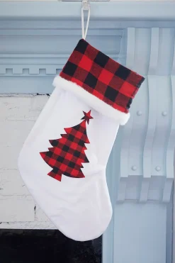 White Stocking with Buffalo Check Tree