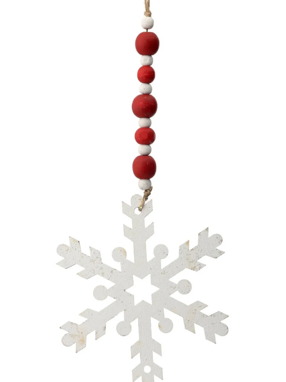 9” Wood Bead MDF Snowflake Drop Ornament