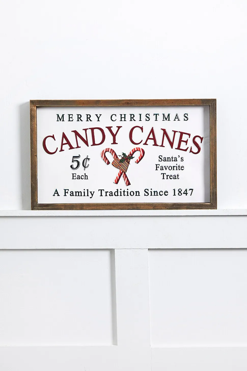 17” Wood & Metal Candy Canes Wall Sign