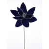 22” x 11.5" Blue/Silver Velvet Poinsettia Stem