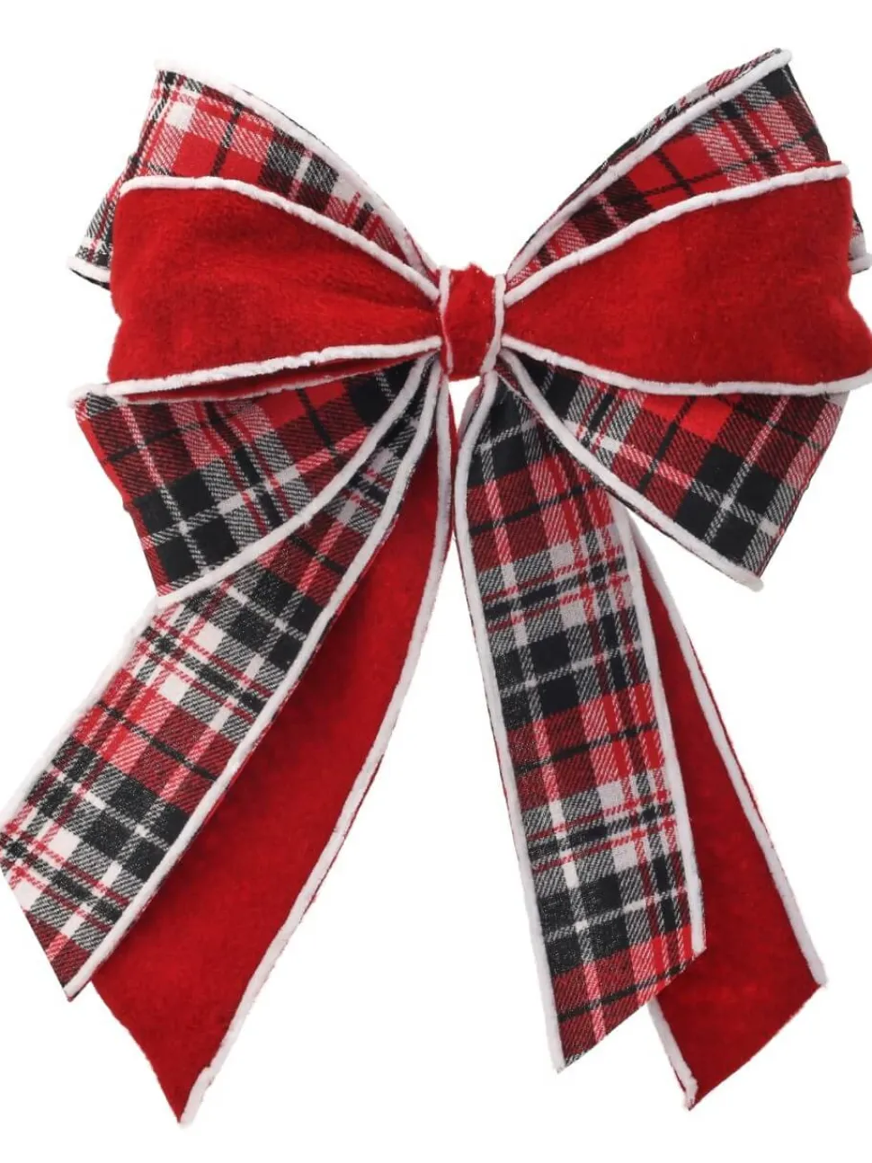16" x 10” Double Plaid Bow Ornament