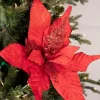 21” x 21" Giant Velvet Glitter Poinsettia Stem