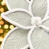 19" x 12" Grey & White Poinsettia Stem