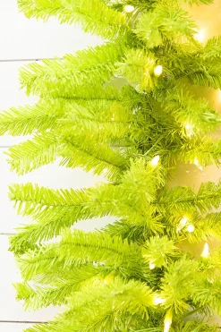9' x 14" Lime Green Garland with LED Lights