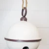9" x 11.5” Oversized White Jingle Bell with Rope Hanger-Large