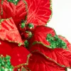 22" x 11" Red with Green Glitter Tip Velvet Stem