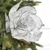 22" x 11" Silver Flower Metallic Stem