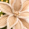 20" x 12.5" Taupe Frosted Poinsettia Stem