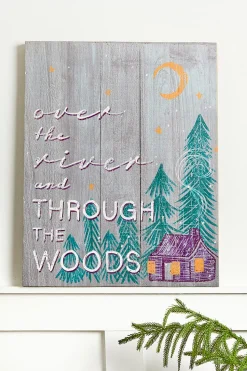 20" x 16" Through the Woods Wooden Sign