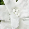 22" x 12" White Fur Jewel Poinsettia Stem